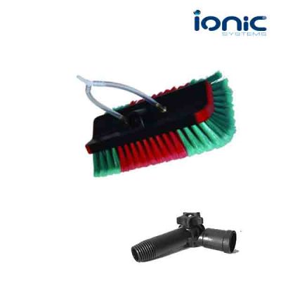 The angled design of this HI/LO Soft water fed brush enables the brush to be in constant contact with surfaces during cleaning.