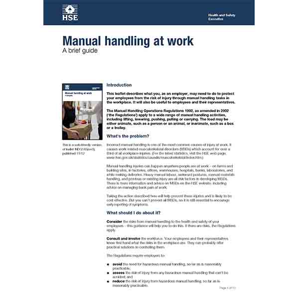 ionic systems australia publication: Manual handling at work