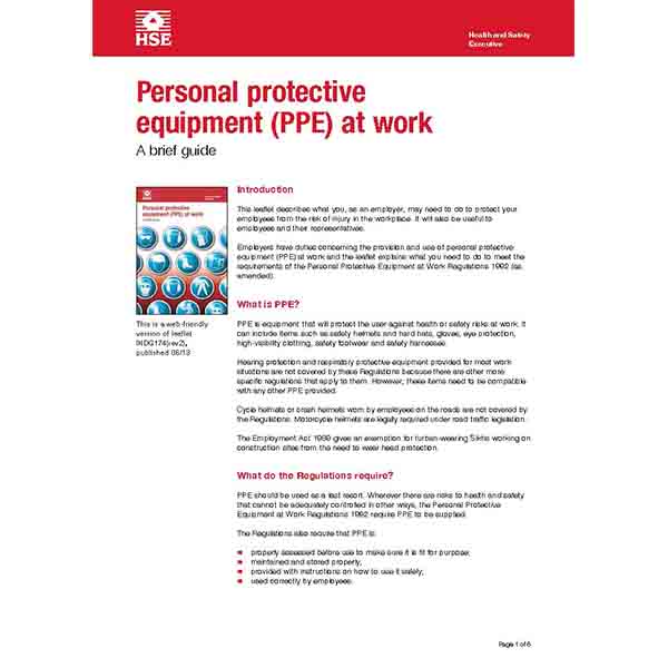 ionic systems australia publication: Personal protective equipment (PPE) at work